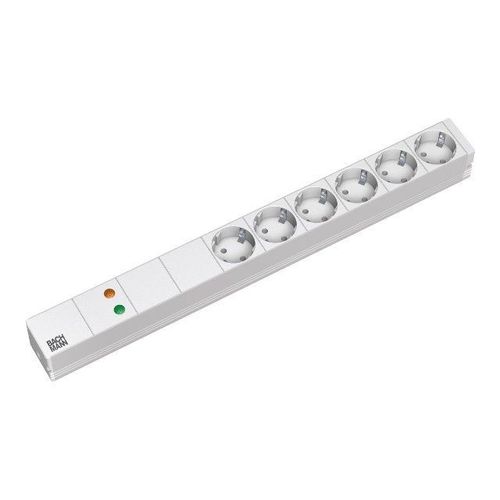 Bachmann - Coupe-circuit (rack-montable) - connecteurs de sortie : 6 - 1U - 19" - 2 m - gris clair