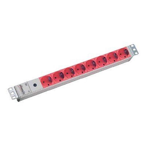 Bachmann - Coupe-circuit (rack-montable) - connecteurs de sortie : 8 - 1U - 19" - 2 m - rouge, gris clair