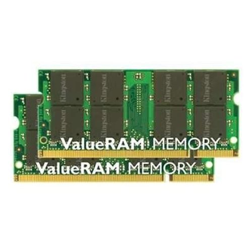 Kingston ValueRAM - DDR2 - kit - 4 Go: 2 x 2 Go - SO DIMM 200 broches - 800 MHz / PC2-6400 - CL6 - 1.8 V - mémoire sans tampon - non ECC