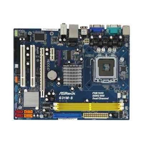 ASRock G31M-S - Carte-mère - micro ATX - Socket LGA775 - G31 - LAN - carte graphique embarquée - audio HD (6 canaux)