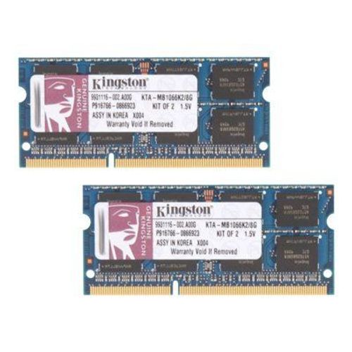 Kingston - DDR3 - kit - 8 Go: 2 x 4 Go - SO DIMM 204 broches - 1066 MHz / PC3-8500 - mémoire sans tampon - non ECC