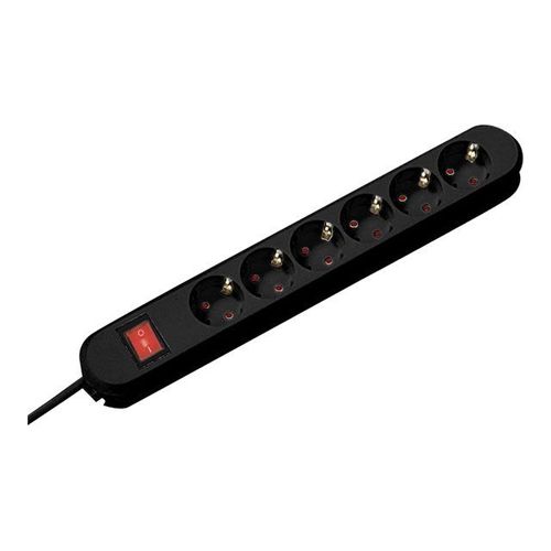 Bachmann SMART - Coupe-circuit - connecteurs de sortie : 6 (CEE 7/4) - 3 m - Allemagne - noir