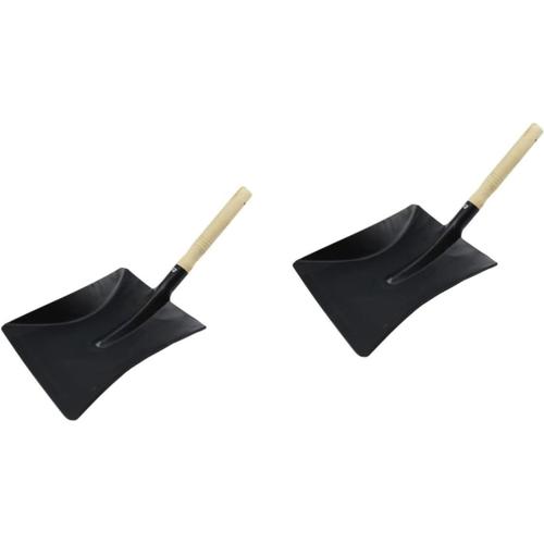 Noir 2 Pièces Petit Fer tête carrée Neige Outils Barbecue Pelle à poussière Pelle de Jardinage Petite Pelle en Fer Métal Pelle à Main truelle Pelle à Outils Pelle à Cendres