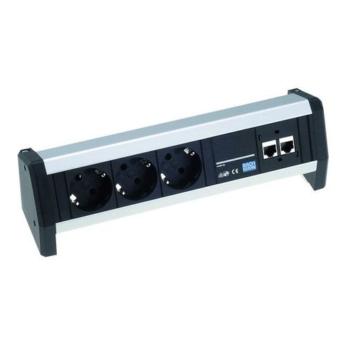 Bachmann DESK - Coupe-circuit - CA 230 V - connecteurs de sortie : 3 (CEE 7/4) - Allemagne - noir