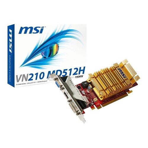 MSI VN210-MD512H - Carte graphique - GF 210 - 512 Mo DDR2 - PCIe 2.0 x16 profil bas - DVI, D-Sub, HDMI