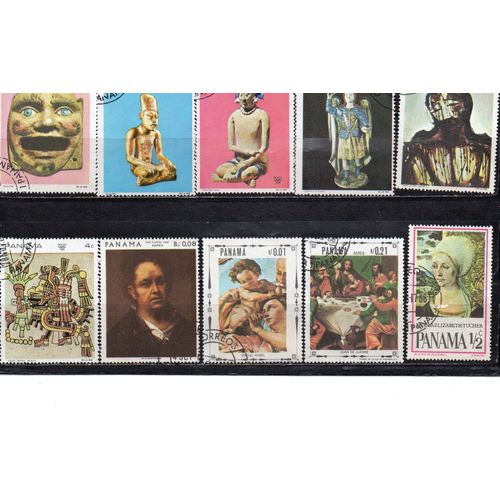 Panama- Lot De 10 Timbres Oblitérés Arts Divers