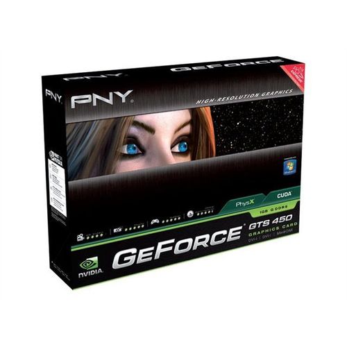 PNY GeForce GTS 450 - Carte graphique - GF GTS 450 - 1 Go GDDR5 - PCIe 2.0 x16 - 2 x DVI, Mini-HDMI