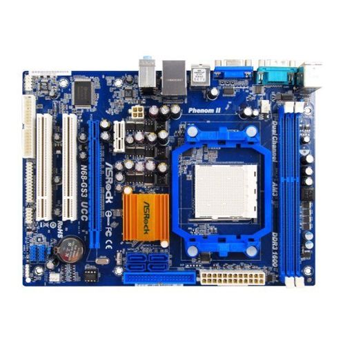 ASRock N68-GS3 UCC - Carte-mère - micro ATX - Socket AM3 - GeForce 7025 - Gigabit LAN - carte graphique embarquée - audio HD (6 canaux)