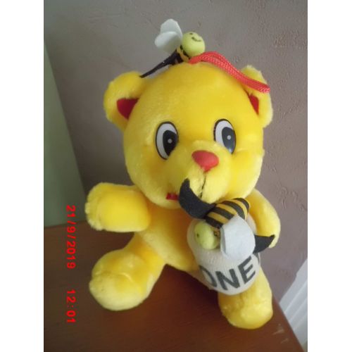 Ours Jaune Avec Pot De Miel Et Abeilles Sandy