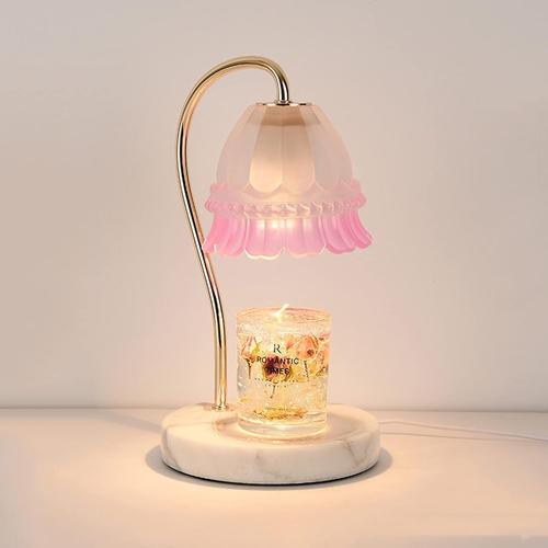 Pink 15*15*34cm Pink 15*15*34cm Lampe de fusion de cire d'aromathérapie moderne verre rose G10 chauffe-bougie lampe brûleur de cire électrique