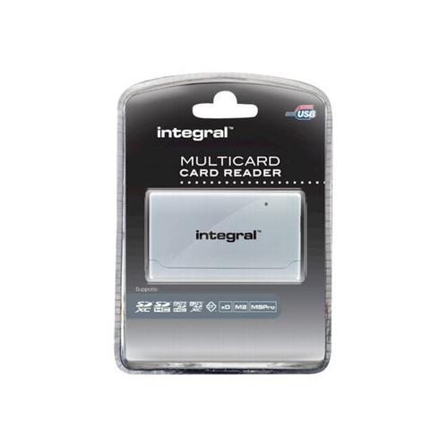 Integral MultiCard Reader - Lecteur de carte (MS, MS PRO, MMC, SD, MS Duo, xD, MS PRO Duo, CF, RS-MMC, MMCmobile, microSD, MMCplus, SDHC, MS Micro, microSDHC) - USB 2.0