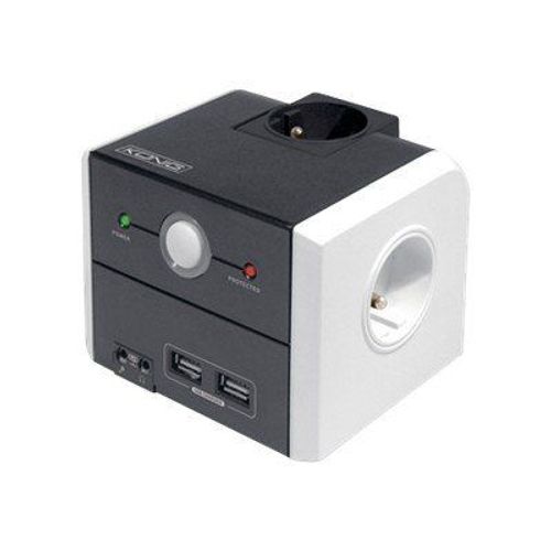 König CMP-POWG11 - Protection contre les surtensions - CA 230 V - connecteurs de sortie : 5 - noir, blanc