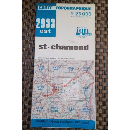 Carte Ign 2933 Est St Chamond