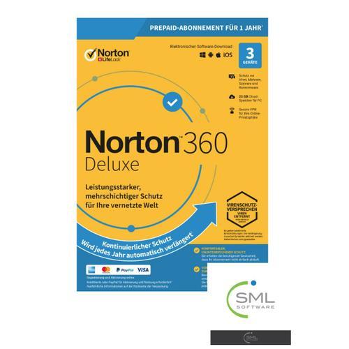 Norton 360 Y Compris 25 Go Backup / 3 Appareils / 1 An / Multilingue / Téléchargement / Nouveau