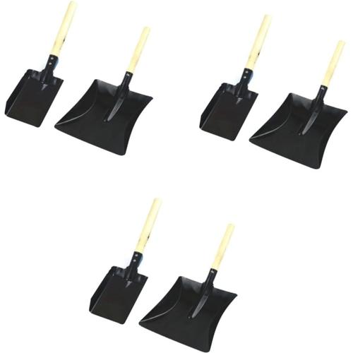 Noir 6 Pièces Petite Pelle en Fer Outils Multifonctions Pelle De Jardin pour Seau à Cendres avec Couvercle Et Pelle Outils De Jardinage Métal Sol Enfant Manche en Bois Miniature Bambou