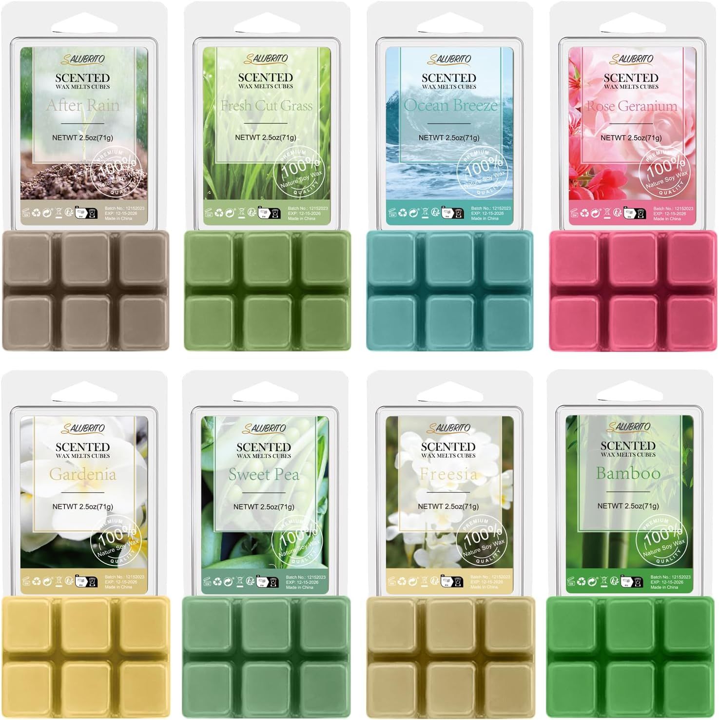 Scentsy Cire parfumée au Printemps pour Lampe aromatique Cubes de Cire parfumée Après la Pluie, la Brise Marine, Le Bambou et Plus