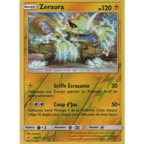 Pokemon Zeraora Reverse Fr Pv120, 60/214