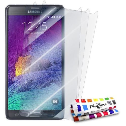 3 X Film De Protection Samsung Galaxy Note 4 Transparent Clear Anti Rayures