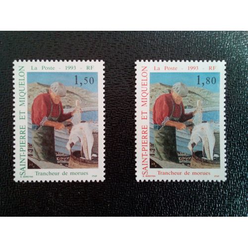 Timbre Saint Pierre Et Miquelon Yt 576 - 577 Séries: La Morue Tranchée 1993 ( 7912 )