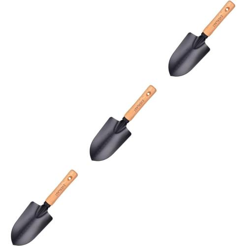 Noir 6 Pièces Outils de Jardinage Pelle à Main en métal cuillère à Sucre pour bidon Outils Jardinage kit Jardinage kit Mini rateau Outils de bonsaï Acier Inoxydable Pot