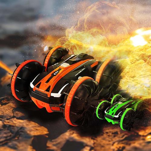 Noir, Orange, Vert Voiture Télécommandée 2 En 1 Pour L'eau Et La Terre, Modèle Amphibien, Voiture De Cascade, Voiture Crawler Avec