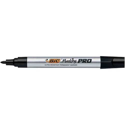 Bic Lot De 5 Marqueurs Permanent Marking Pro Utilisation Extrême Pte Ogive Noir