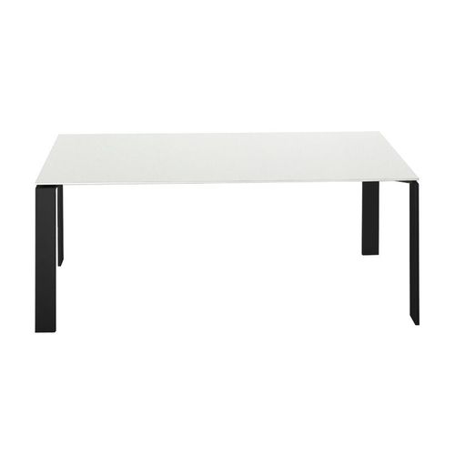 Kartell Table Four 158x79xh72 Cm (Plateau Blanc - Pieds Noir - Plateau En Laminé Anti-Rayures Et Pieds En Acier Verni)