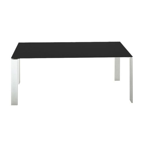 Kartell Table Four 158x79xh72 Cm (Plateau Noir - Pieds Blancs - Plateau En Laminé Anti-Rayures Et Pieds En Acier Verni)