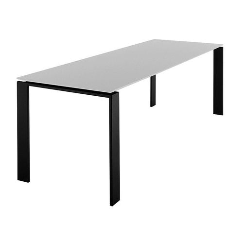 Kartell Table Four 223x79xh72 Cm (Plateau Blanc - Pieds Noir - Plateau En Laminé Anti-Rayures Et Pieds En Acier Verni)