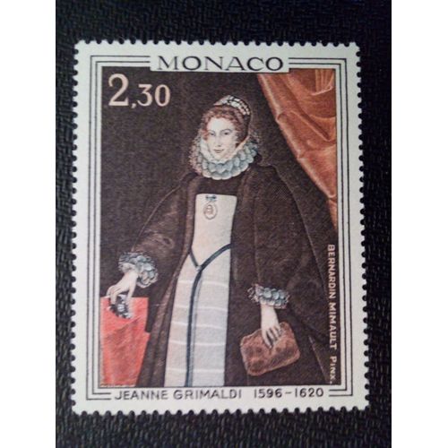 Timbre Monaco Yt 771 Jeanne Grimaldi (1596-1620), De Bernardin Mimault (1609-1673) 1968 ( 8912 )