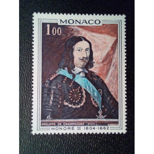 Timbre Monaco Yt 797 Honoré Ii (1604-1662), Par Philippe De Champaigne (1602-1674) 1969 ( 8912 )