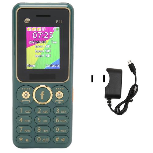 Téléphone portable 2G GSM pour personnes âgées, 3 cartes SIM, batterie longue durée de 3600 mAh, bouton déverrouillé, cadeaux pour personnes âgées, prise américaine verte 100-240 V