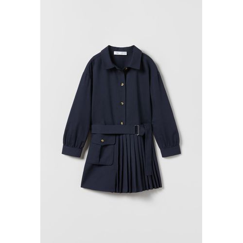 Robe Latérale À Plis Plats Bleu Encre (Zara)