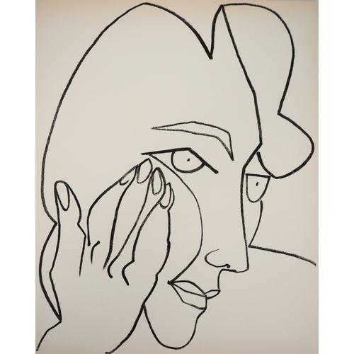 Françoise Gilot : Femme Pensive, Lithographie Originale (Mourlot, 1951)