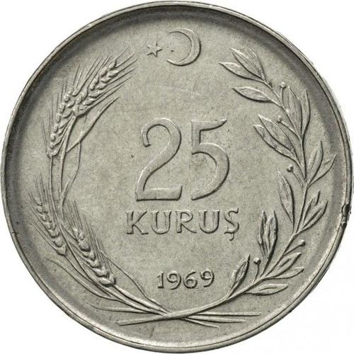 Pièce De Monnaie De Turquie - 25 Kurus De 1969
