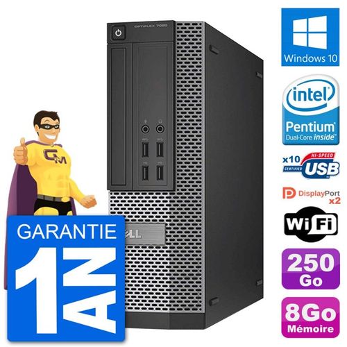 PC Dell OptiPlex 7020 SFF Intel G3220 RAM 8Go Disque Dur 250Go Windows 10 Wifi