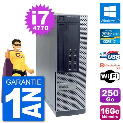 PC Dell OptiPlex 7020 SFF Intel i7-4770 RAM 16Go Disque 250Go Windows 10 Wifi