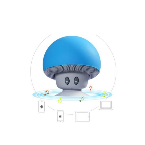 Enceinte Champignon Bluetooth pour ONEPLUS 7 Smartphone Ventouse Haut-Parleur Micro Mini - BLEU