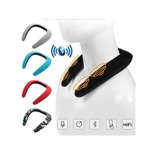 Enceinte Epaule pour SAMSUNG Galaxy NOTE 10+ Smartphone Musique Sans Fil Cou Bluetooth (NOIR)