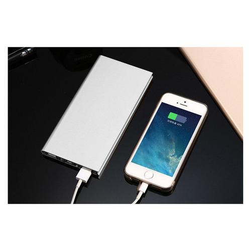 Batterie Externe Plate Pour Huawei P30 Lite Smartphone Tablette Chargeur Universel Power Bank 6000mah 2 Port Usb - Argent