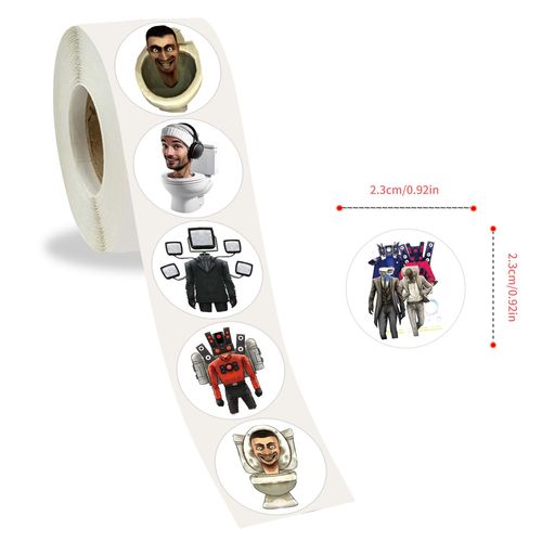 100 Feuilles [Toilet Man] Moniteur De Dessin Animé Homme Toilette Homme Rouleau Autocollant Ruban Manuel Bricolage Décoration Téléphone Portable Papeterie Tasse D'eau Autocollant A7081