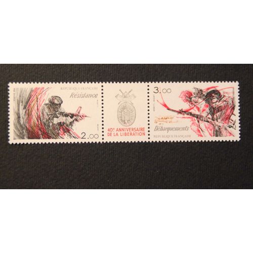 Ht40-Eme-Anniversaire-De-La-Liberation-Resistance-Et-Debarquement-Triptyque-N2313a