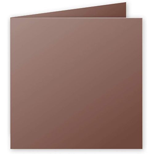 Clairefontaine Pollen - Cartes à demi-pli teintée - cacao - 135 x 135 mm - 210 g/m² - 25 carte(s)