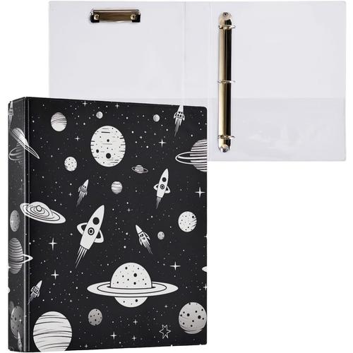 A5 A5 Cartoon Planets Classeur A4 À 3 Anneaux Pour Contenir 200 Feuilles, Classeur À Anneaux En D Avec Porte-Bloc Pour Fournitures De