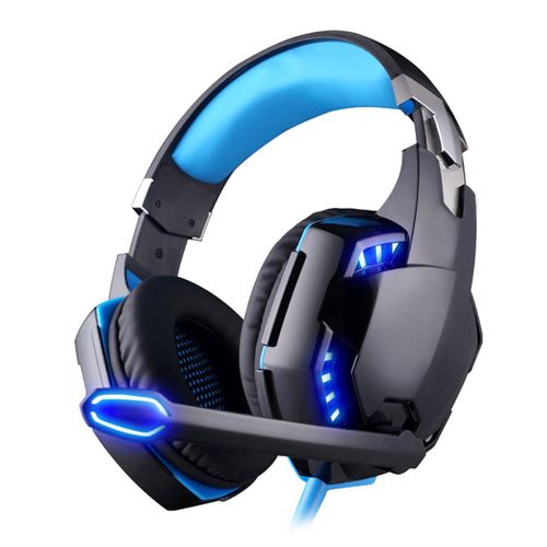 Casque Gaming USB Ordinateur 7.1 Surround LED Boutons de Contrôle Bleu YONIS