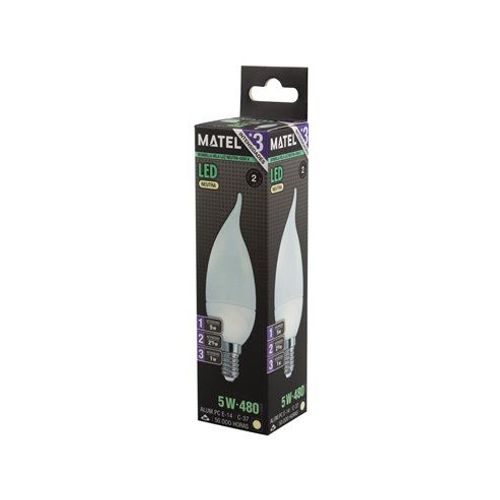 Ampoule Flamme Led Neutre Matel E14 5w (3 Intensités)