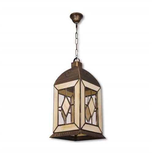 Grande Lanterne Califa Vieil Or/Beige 3xe27 (33x33cm)