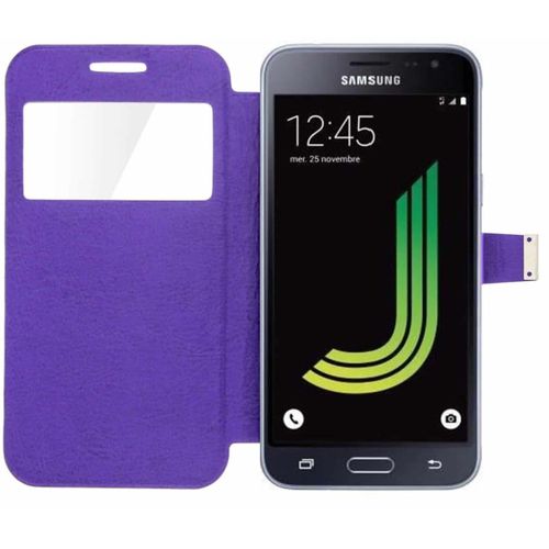 Coque Etui Pour Samsung Galaxy J3 2016 ,Housse Protection Pochette J3 2016 -Violet