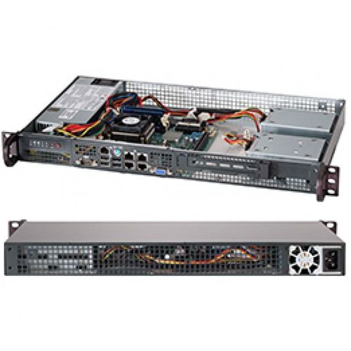 Supermicro SC505 203B - Montable sur rack - 1U - mini ITX - non remplaçable à chaud 200 Watt - noir - pour IoT SuperServer 510D-10C-FN6P