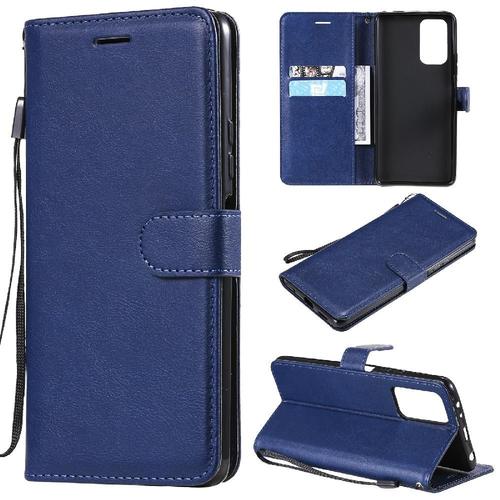 Tongez Étui Pour Xiaomi Redmi Note 10 Pro Cuir De Haute Qualité Étui De Téléphone Portefeuille D'affaires Avec Fente Pour Carte Couleur Solide Classique - Bleu